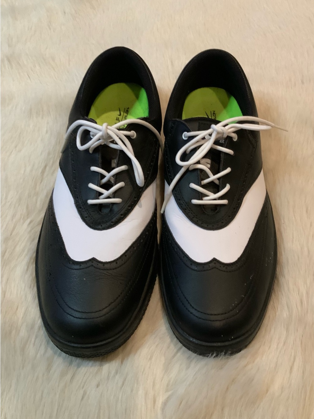 Nike Lunarlon Leather Golf Shoes Men's Size 13- Black/White EUC